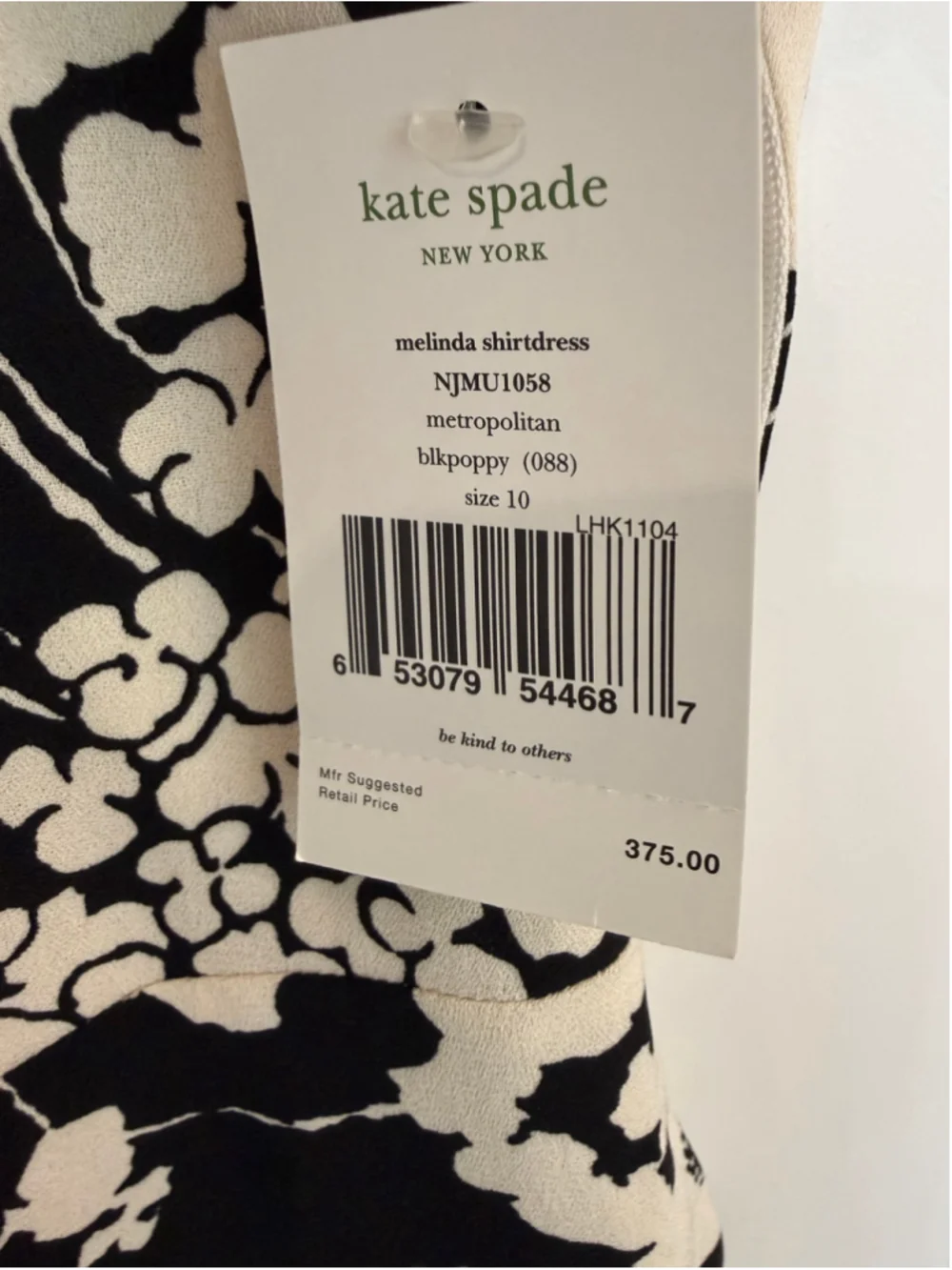 Women's Kate Spade Melinda Floral Silk Shirtdress Black Poppy NWT Size 10